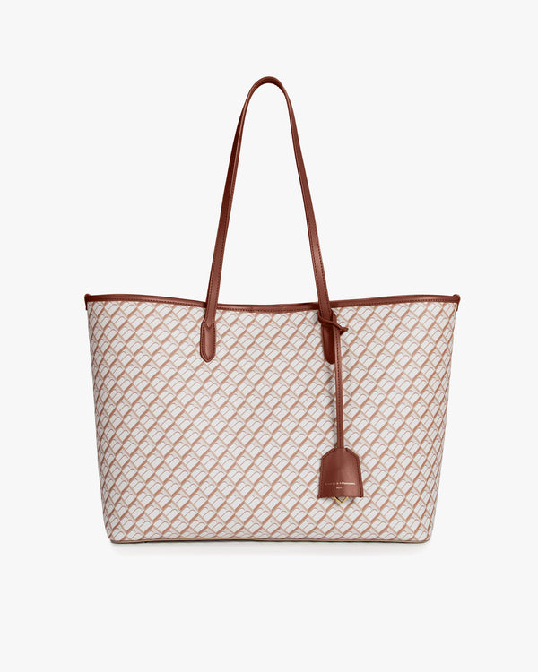 TOTE MONOGRAM - Tan et brun