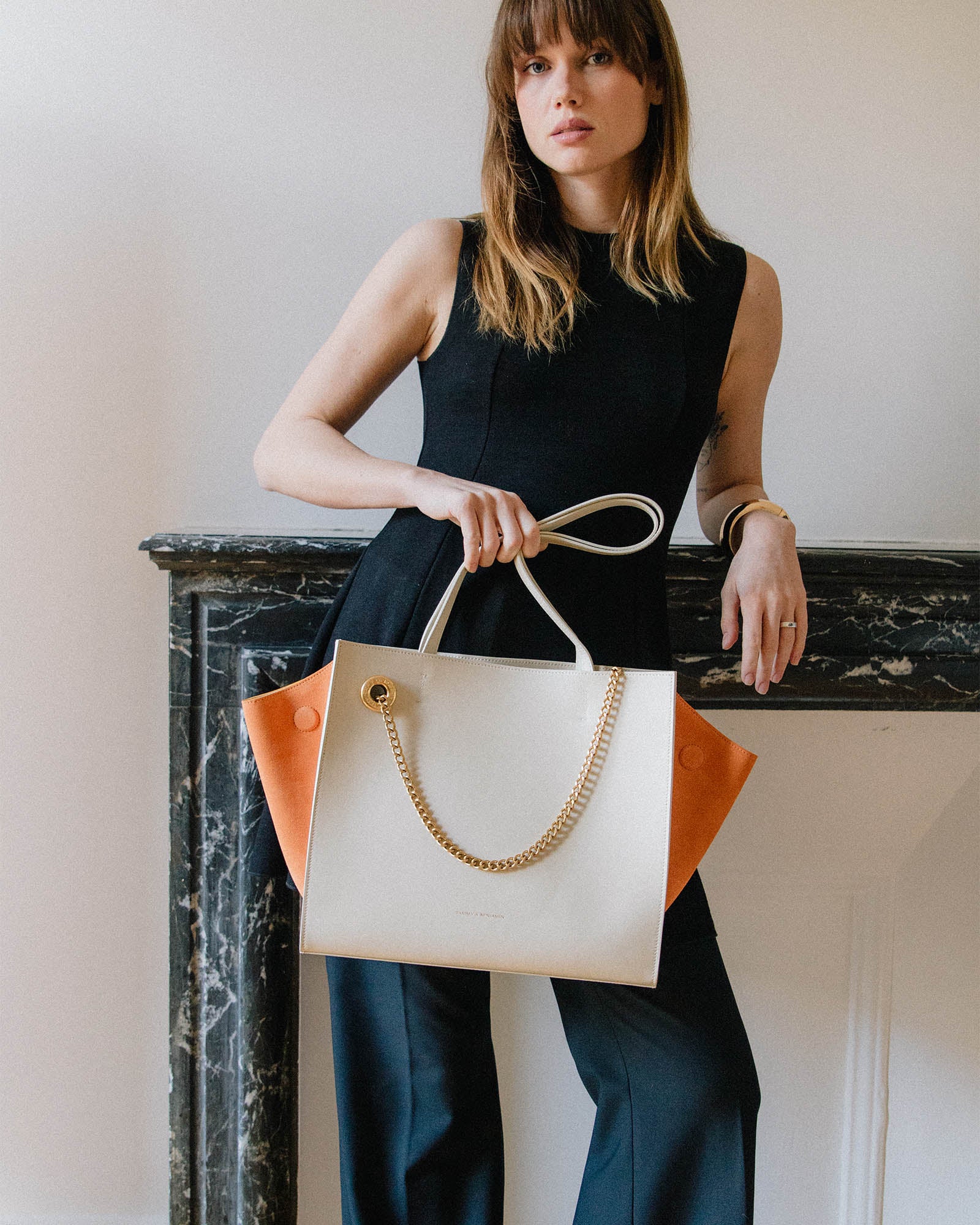 LEXI MM - Ivoire et orange