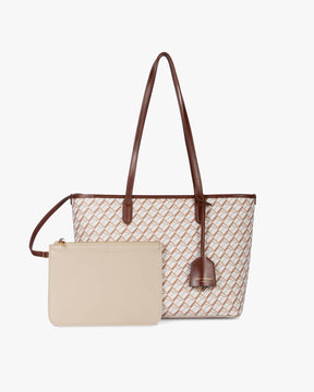 TOTE MONOGRAM PM - Tan & brown