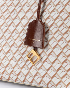TOTE MONOGRAM PM - Tan & brown