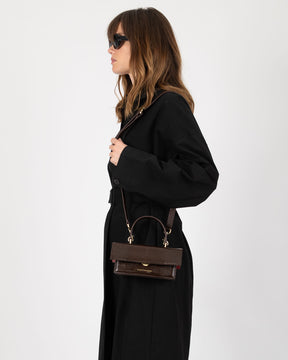 THEA MINI - Brun - Embossé Lézard