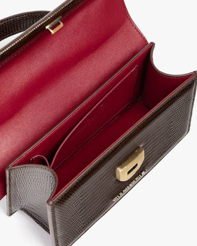 THEA MINI - Brun - Embossé Lézard