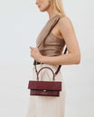 THEA MINI - Bordeaux - Embossé Lézard