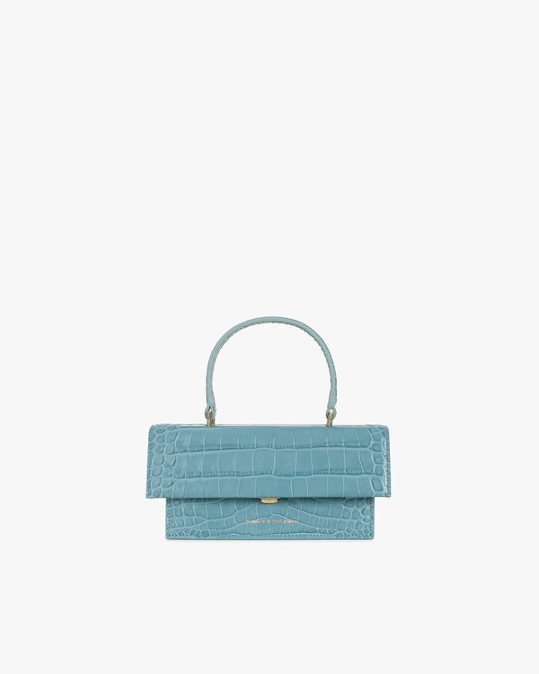 THEA MINI - Bleu Ciel - Embossé Crocodile