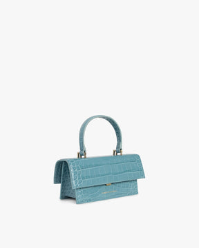 THEA MINI - Bleu Ciel - Embossé Crocodile