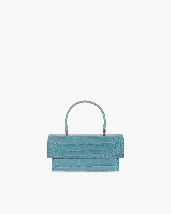 THEA MINI - Bleu Ciel - Embossé Crocodile