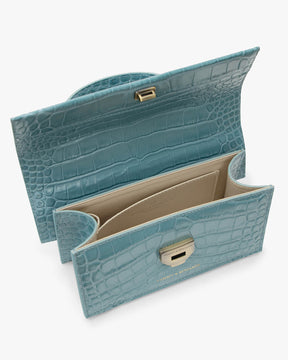 THEA MINI - Bleu Ciel - Embossé Crocodile