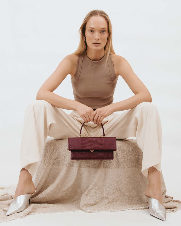 THEA - Bordeaux - Embossé Lézard