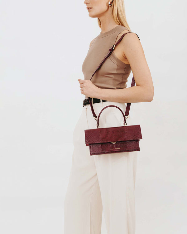 THEA - Bordeaux - Embossé Lézard