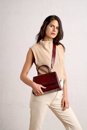 ALEXIA - Bordeaux - Embossé Crocodile