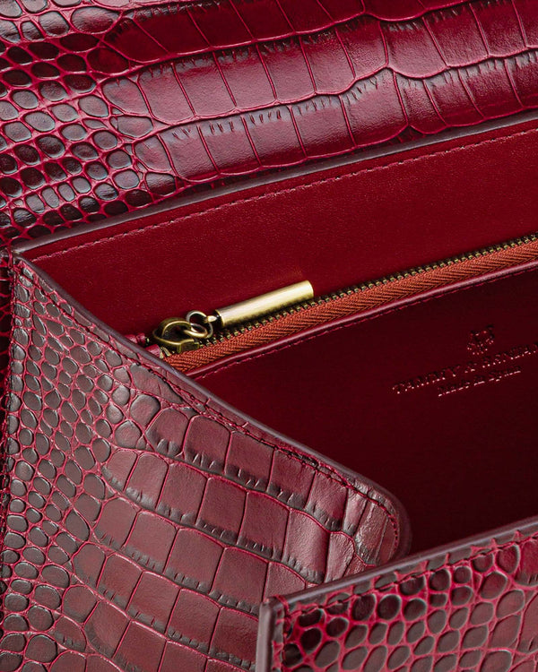 ALEXIA - Bordeaux - Embossé Crocodile