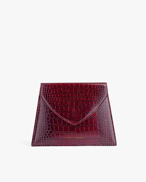 GABRIELLE POUCH - Burgundy lizard