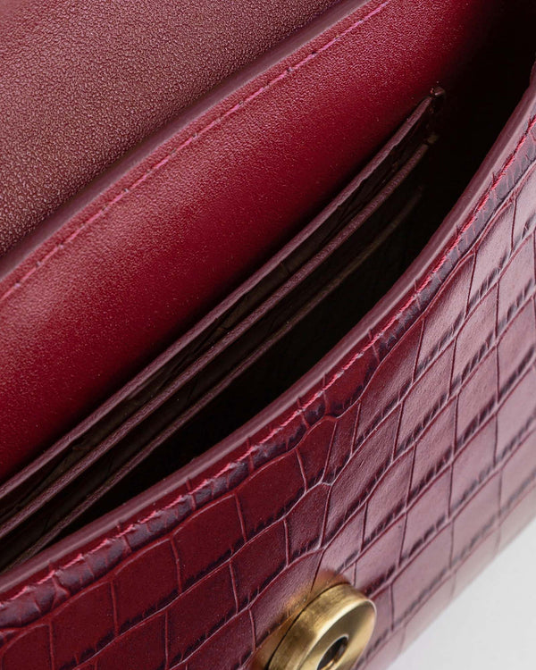 POCHETTE GABRIELLE - Bordeaux embossé